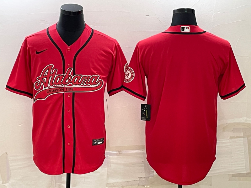 NCAA Men Alabama Crimson Tide Blank red jersey style 2->->NCAA Jersey